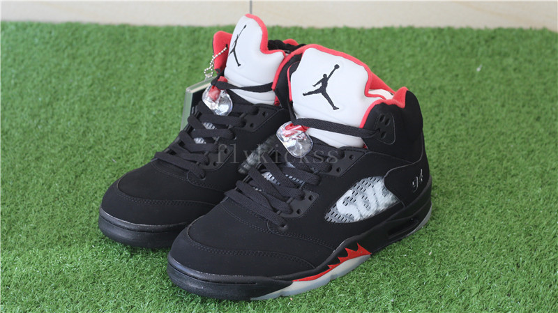 Authentic Air Jordan 5 Retro Black Supreme